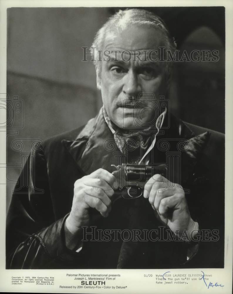 1972 Press Photo Actor Sir Laurence Olivier star in the movie the "Sleuth" - Historic Images