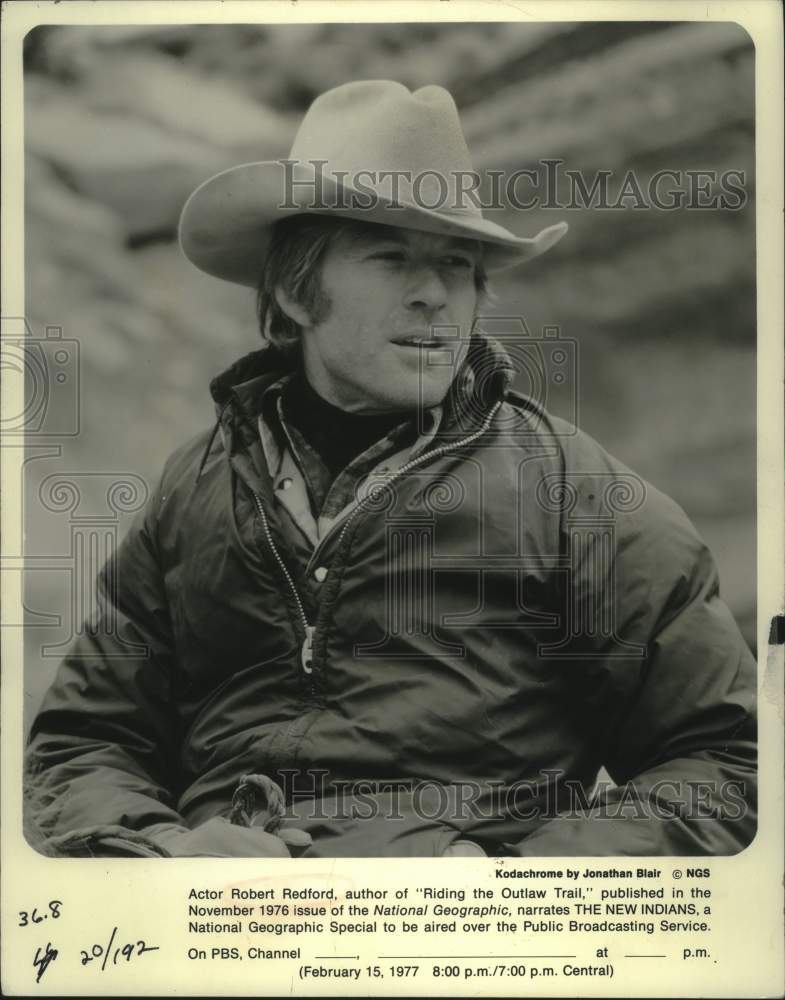 1977, Actor Robert Redford, author of &quot;Riding the Outlaw Trail&quot; - Historic Images