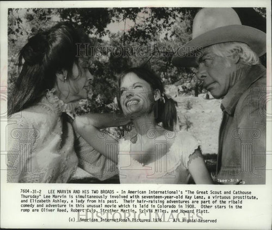 1976 Lee Marvin in scene from "The Great Scout and Cathouse Thursday - Historic Images