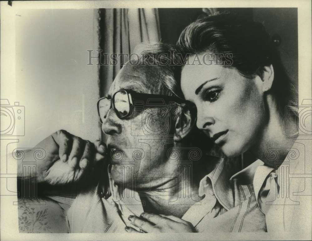 1981 Press Photo Anthony Quinn stars in The Greek Tycoon with Camilla Sparv - Historic Images