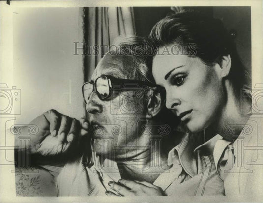 1981 Press Photo Anthony Quinn stars in The Greek Tycoon with Camilla Sparv - Historic Images