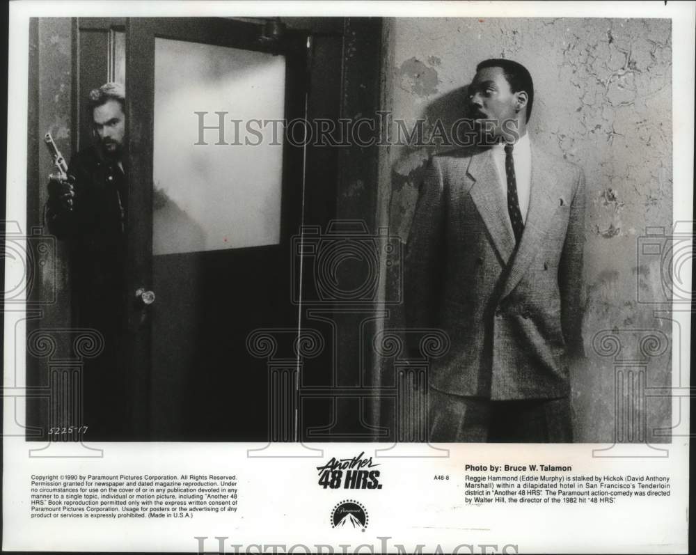 1990 Press Photo Actor and comedian Eddie Murphy acts in 48 Hrs - mjp44353 - Historic Images