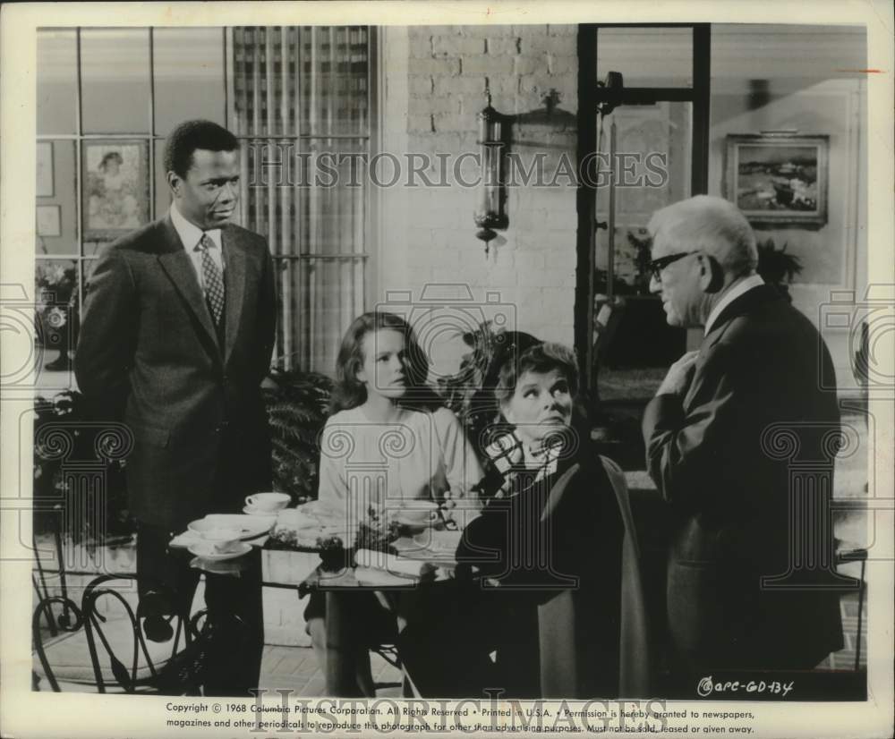 1968, Sidney Poitier and actors in Guess Who&#39;s Coming to Dinner - Historic Images