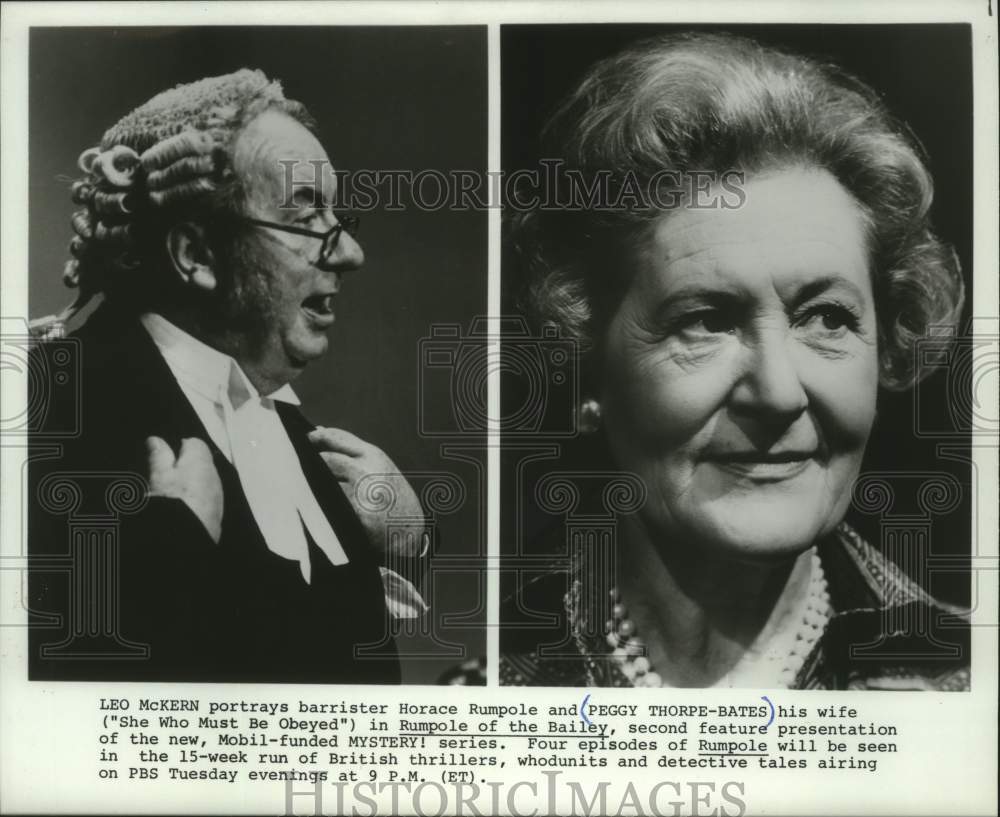 1980 Press Photo Leo McKern and Peggy Thorpe-Bates in Rumpole of the Bailey - Historic Images