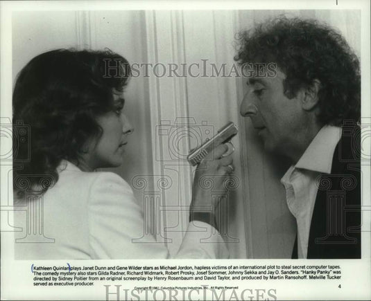 1982 Press Photo Kathleen Quinlan and Gene Wilder star in Hanky Panky - Historic Images