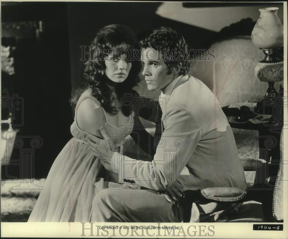 1972 Press Photo Dack Rambo and Rebecca Dianna Smith in Nightmare Honeymoon - Historic Images