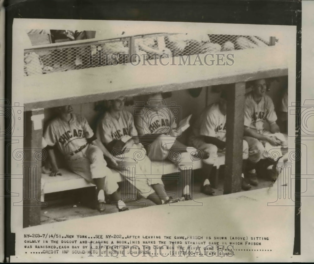 1951 Press Photo Frank Frisch of Chicago Cubs Banned from Game by Umpire - Historic Images