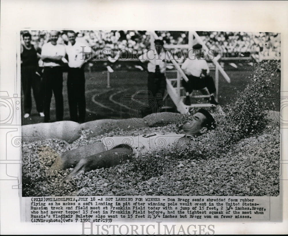1959 Press Photo Don Bragg won at US-Russian track & field meet, Franklin Field-Historic Images