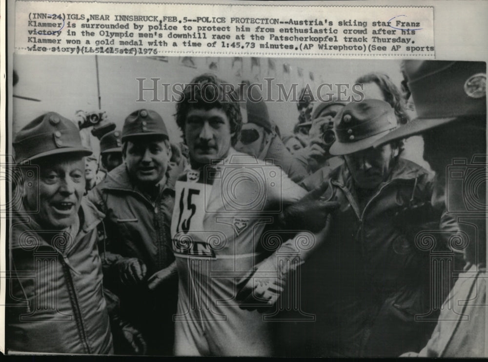 1976 Franz Klammer, After Victory In Men's Olympic Race  - Historic Images
