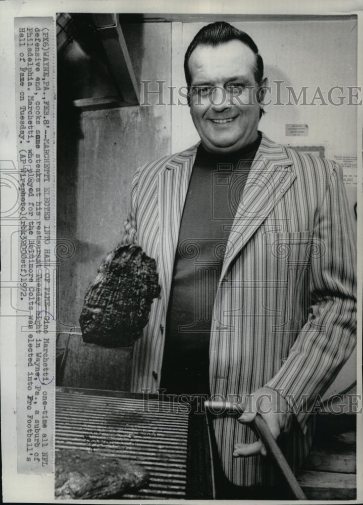 1972 Press Photo Gino Marchetti elected into Pro Football's Hall of Fame - Historic Images