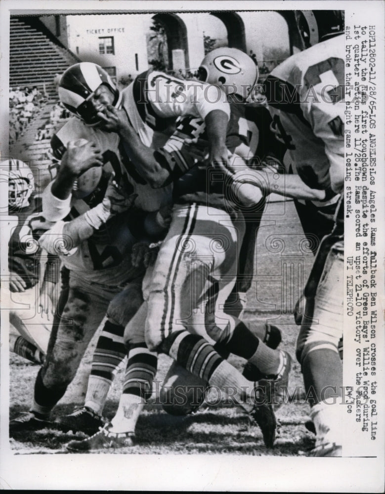 1965 Los Angeles halfback Ben Wilson pushes over the goal line-Historic Images