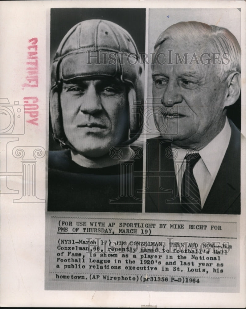1964 Press Photo Jim Conzelman shown as Natl' Football League player & executive - Historic Images