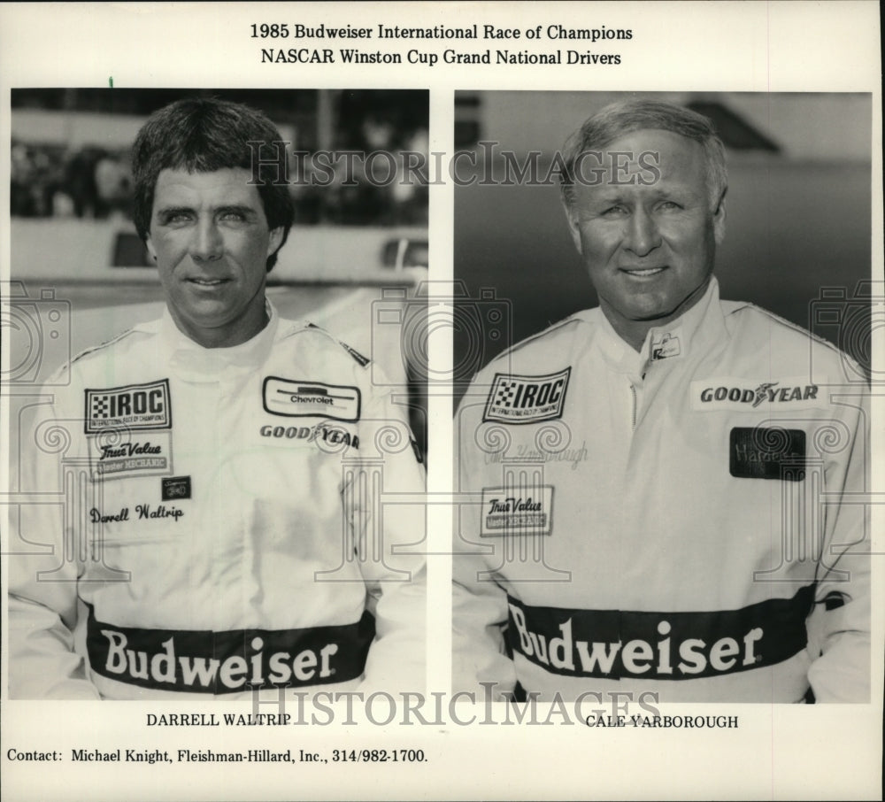1985 Press Photo Darrell Waltrip and Cale Yarborough - mjs02417 - Historic Images
