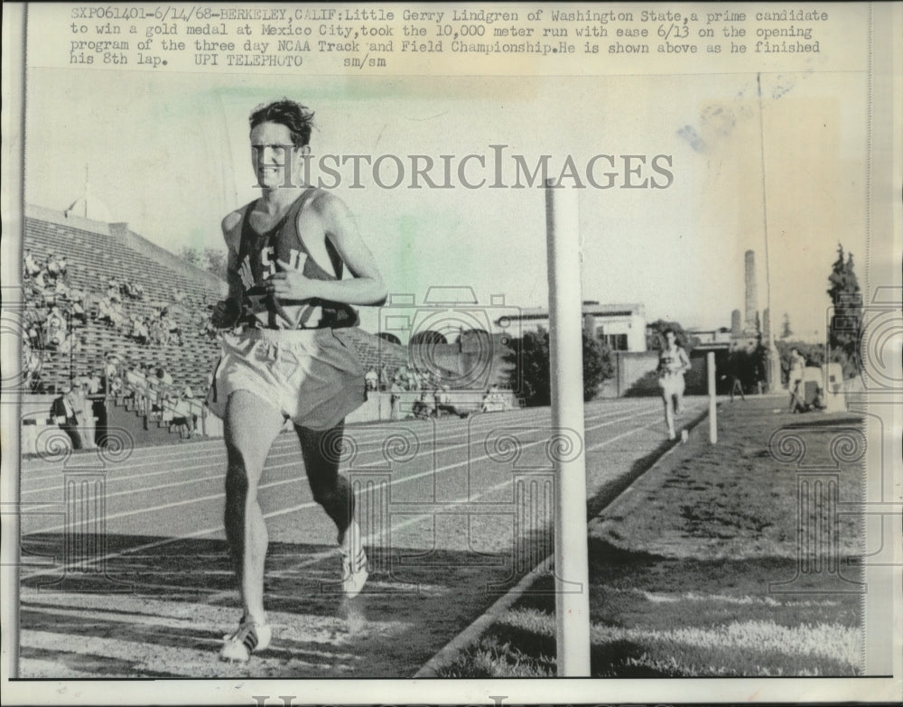 1968 Press Photo Gerry Lindgren of Washington State, took 10, 000 meter.- Historic Images