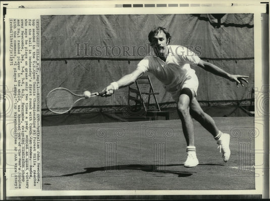 1971 Press Photo Jon Newcombe in a match with Jan Kodes. - mjs04420 - Historic Images