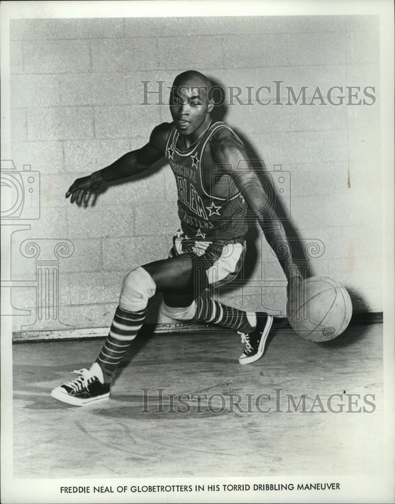 1970 Press Photo Fred Neal is a top attraction on the Harlem Globetrotters team.-Historic Images