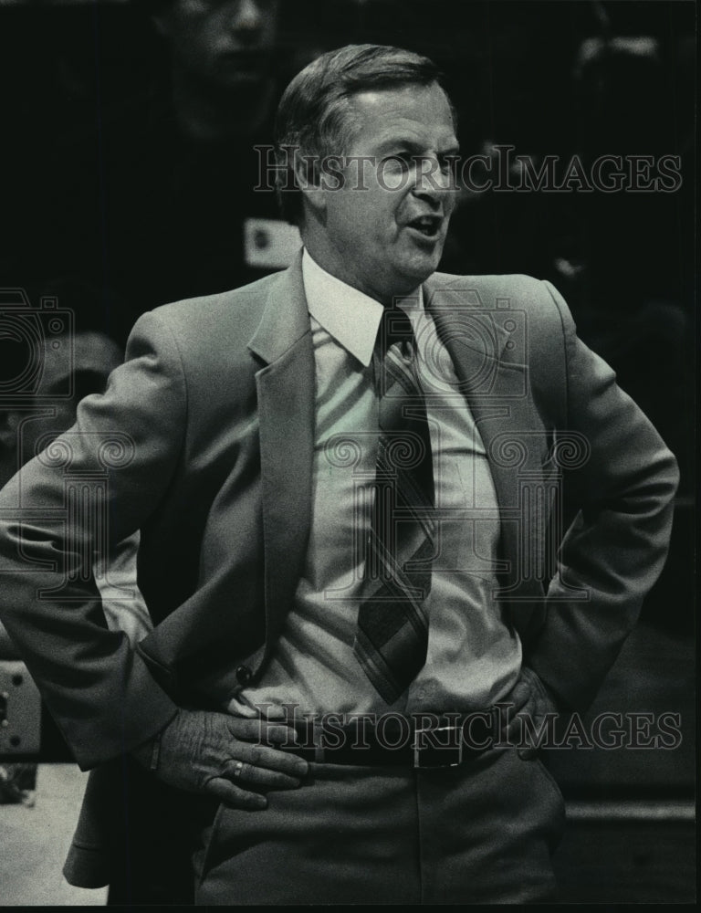 1985 Press Photo Wisconsin Flyers - Bill Klucas, Coach and General Manager - Historic Images