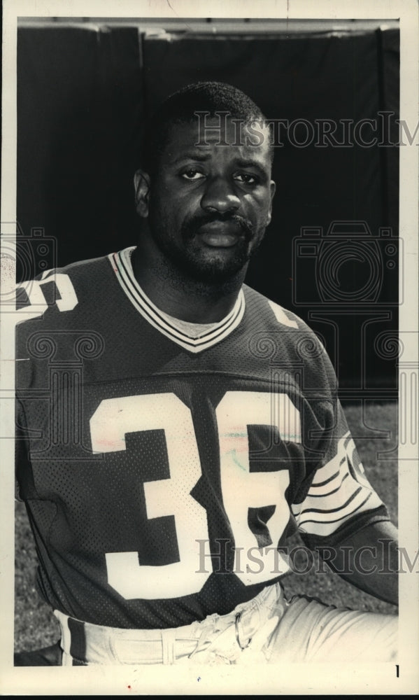 1986 Press Photo Green Bay Packers - Kenneth Davis, Football Player - mjt00199- Historic Images