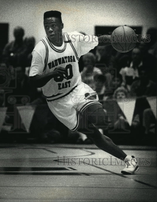 1991 Press Photo Wauwatosa East High School - Marcus Owens, Basketball Player - Historic Images
