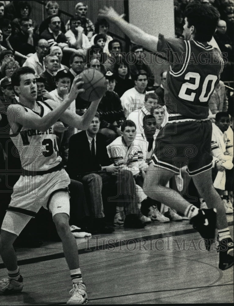 1991 Press Photo Homestead High School - Brian Hammes, Basketball Player - Historic Images