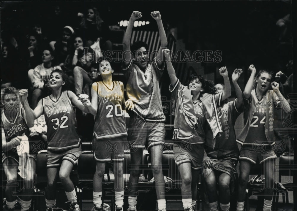 1991 Press Photo Arrowhead High School - Girls Basketball Wins WIAA Championship - Historic Images