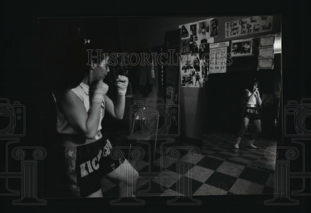 1994 Bridget Benjamin, Boxer, Trains for Golden Gloves Tournament - Historic Images