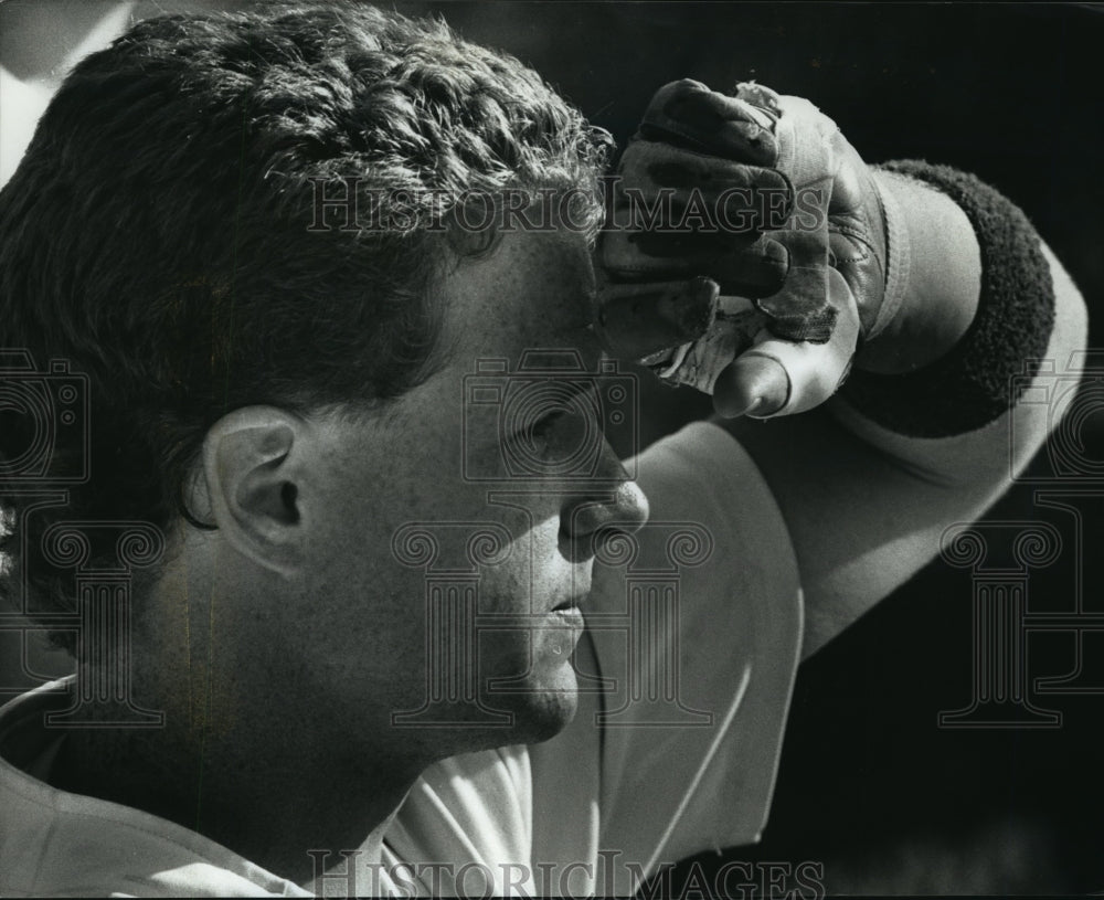 1990 Press Photo Carroll College - Rod Stoffel, Baseball Catcher - mjt00804 - Historic Images