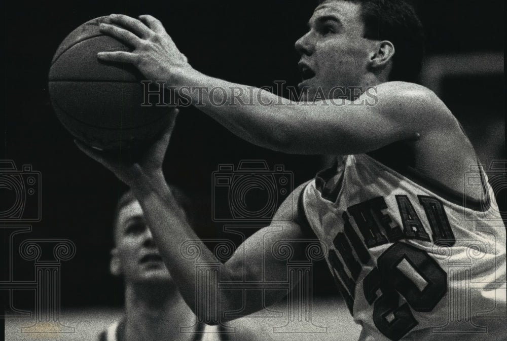 1992 Press Photo Arrowhead High School - Jim Secretarski, Basketball Game - Historic Images