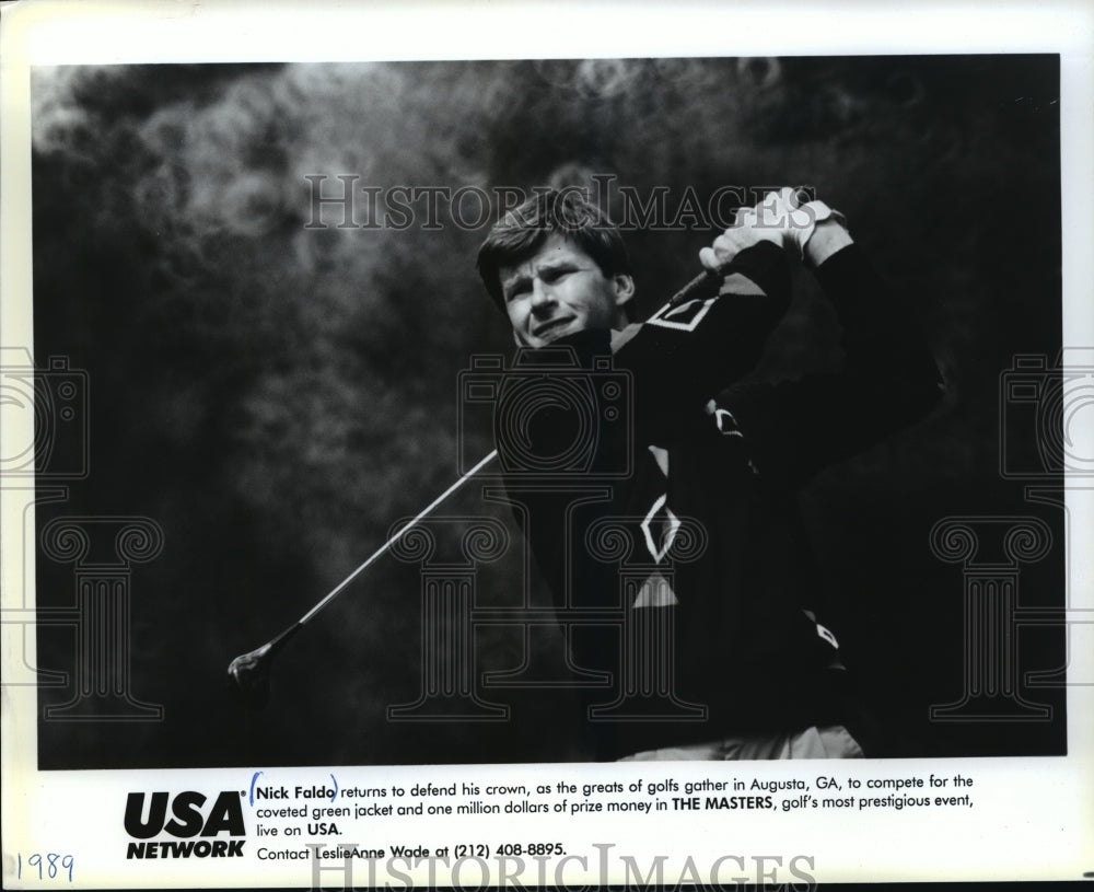 1989 Press Photo Golf champion, Nick Faldo, to compete in Golf Masters- Historic Images