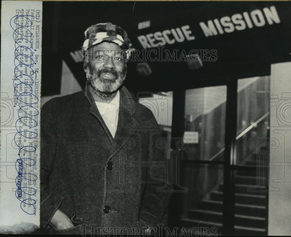 1983 Press Photo Milwaukee Rescue Mission - Lionel Aldridge, Former Newscaster - Historic Images