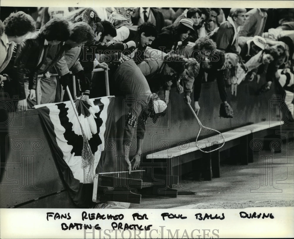 1985 Press Photo St. Louis Cardinals - Fans at World Series Batting Practice-Historic Images