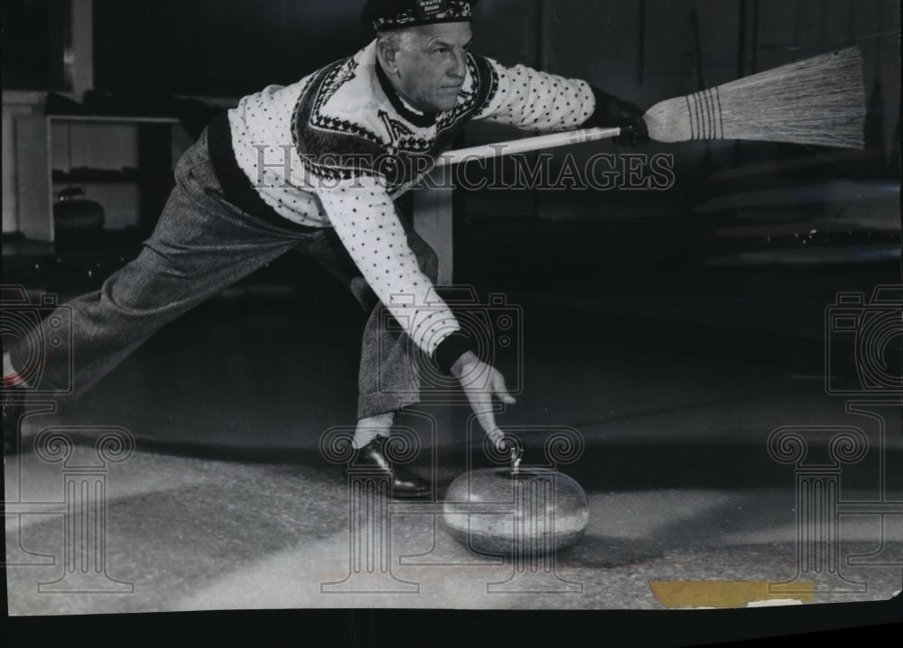 1958 Press Photo Rotary International Curling Championship - Scranton H. Gregg- Historic Images