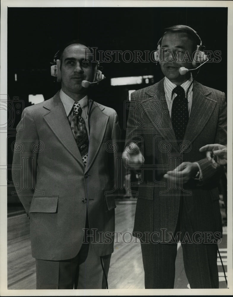 1977 Press Photo Dick Enberg and Billy Packer, Sportscasters - mjt01992 - Historic Images