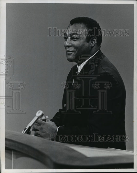 1970 Press Photo Green Bay Packer football team's defensive end, Lionel Aldridge- Historic Images