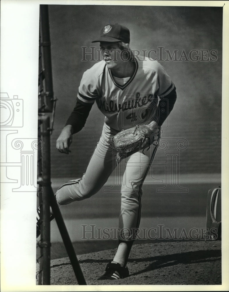 1980 Press Photo Milwaukee Brewers baseball player, John Flinn - mjt02130 - Historic Images