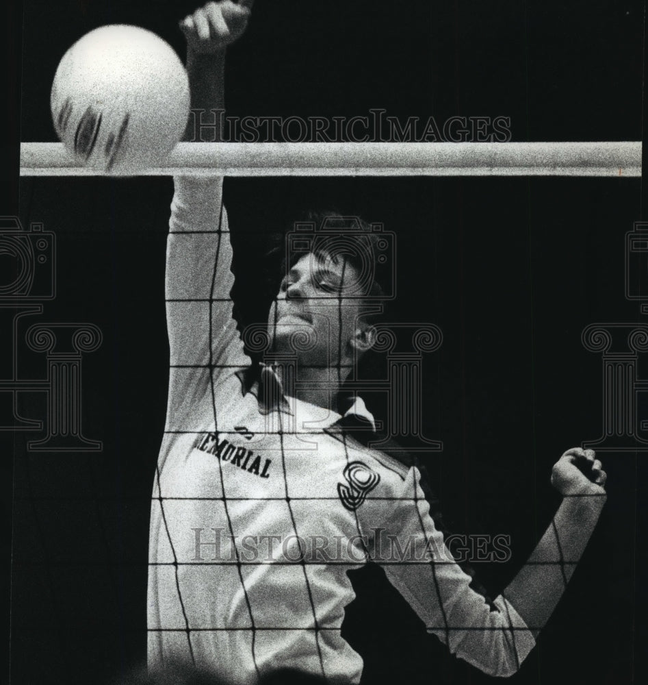 1990 Press Photo Waukesha's Michelle Switalski in high school volleyball action - Historic Images