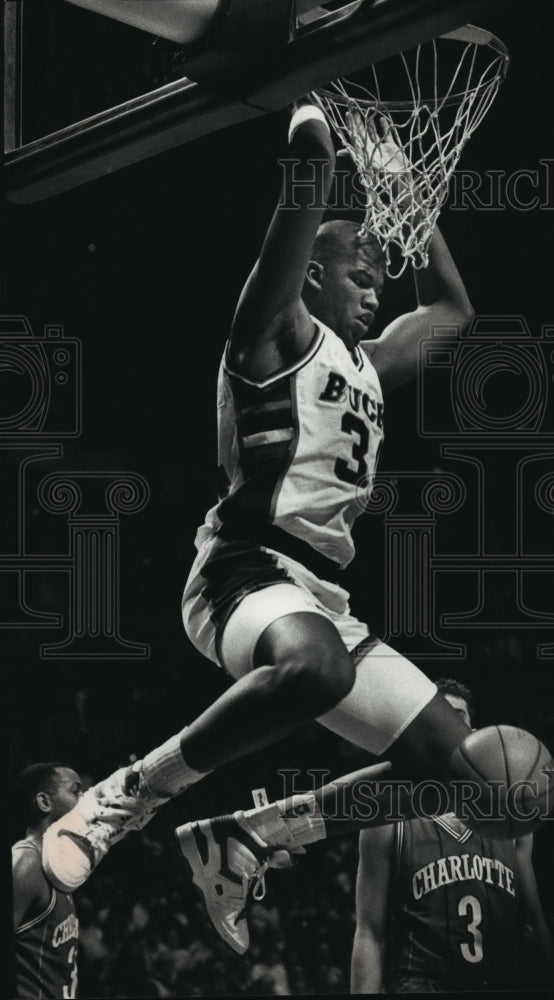 1990 Press Photo Bucks basketball player Greg Anderson during jam session - Historic Images