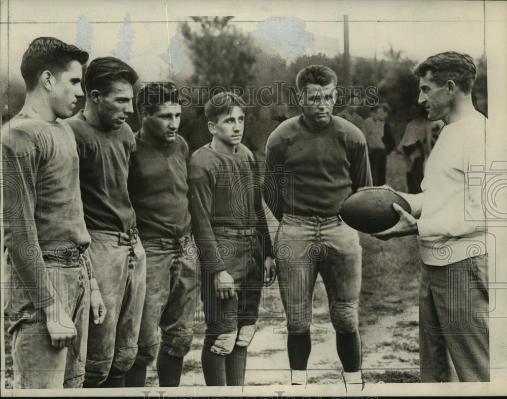1935 Press Photo Tech High School football Ken Abel and his prospects - Historic Images