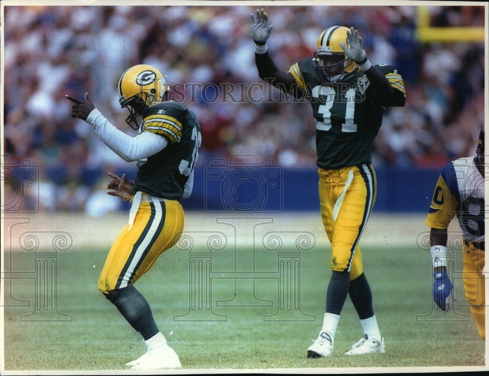 1993 Press Photo Green Bay Packers football player, LeRoy Butler and teammate- Historic Images