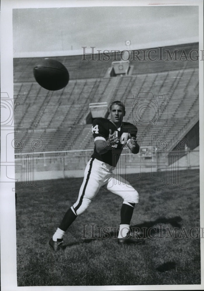 1965 Press Photo Wisconsin football player, Tom Jankowski, in action - mjt03960- Historic Images
