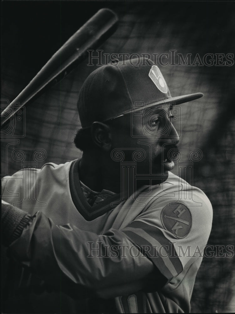 1988 Press Photo Jeffrey Leonard, now with the Milwaukee Brewers Baseball Team.-Historic Images