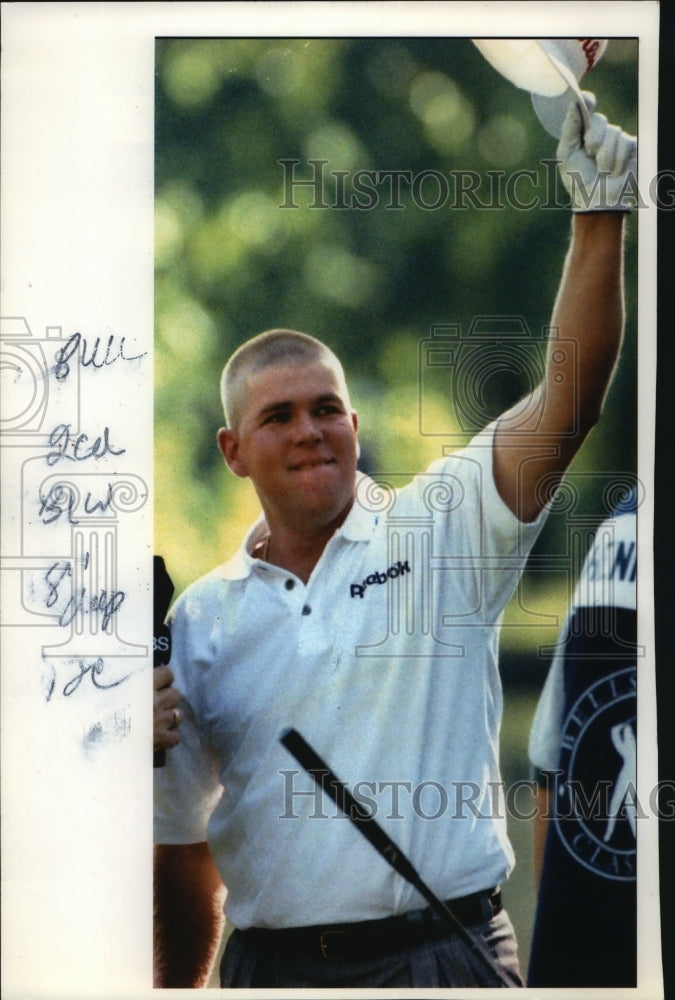 1994 Press Photo Golfer John Day waves his cap - mjt04585 - Historic Images