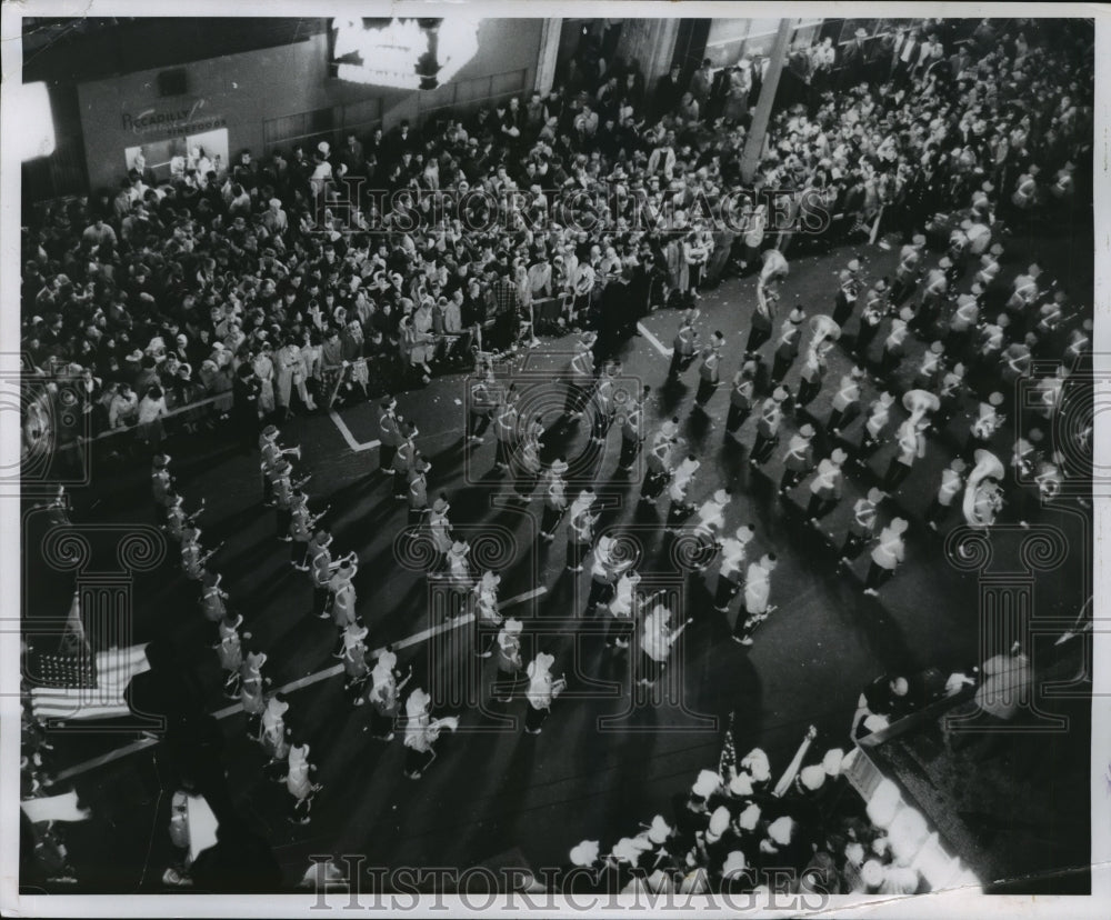 1958 Press Photo Braves Baseball Pep Rally Featured Bay View High School Band - Historic Images