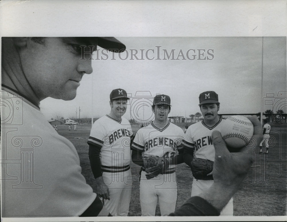 1973 Press Photo Baseball-Bob Shaw, Del Crandall, Skip Lockwood, Jim Slation-Historic Images