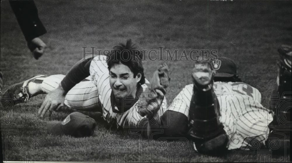 1982 Press Photo Milwaukee Brewers - Paul Molitor and Ted Simmons in Playoffs- Historic Images