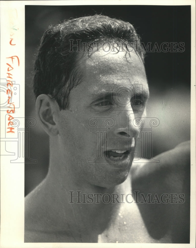 1986 Press Photo Bryan Fahrenbach, Milwaukee Industrial Clinic Triathlon Winner- Historic Images