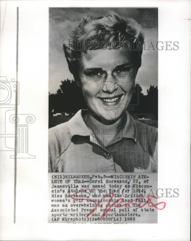 1965 Golfer Carol Ann Sorenson Is Wisconsin Athlete Of The Year - Historic Images
