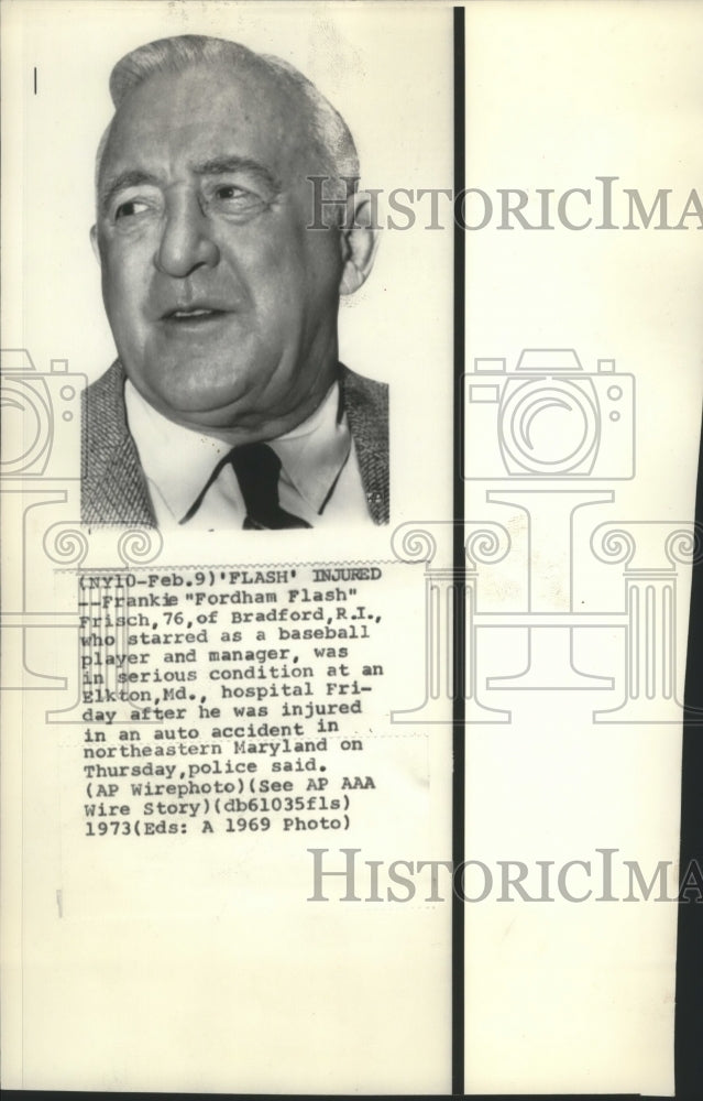 1969 Press Photo Frankie Frisch, Baseball Hall of Fame Member - mjt06528 - Historic Images
