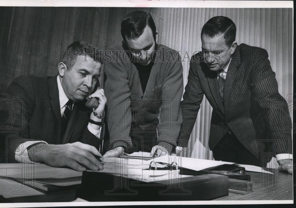 1969 Press Photo Bucks Basketball&#39;s John Erickson, Tom Nissalke, Larry Costello- Historic Images