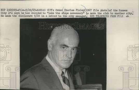 1967 Kansas City Athletics Baseball Team Owner Charles O. Finley - Historic Images